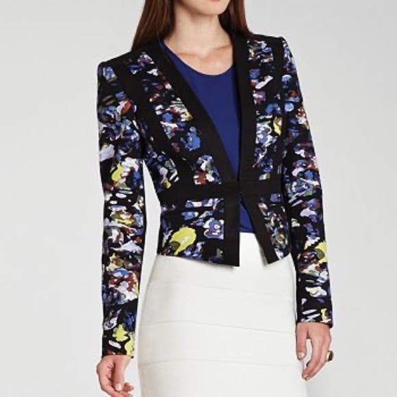 [BCBG MaxAzria] Blue Orient Print Keeley Blazer Jacket - Picture 6 of 10